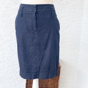 Ann Taylor Loft blue denim stretchy pencil skirt